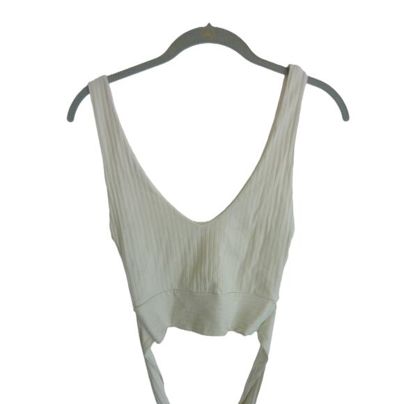 Zara White Crop Top Tying Waist Size S - Picture 1 of 4